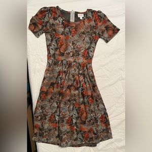 lula roe patterned red dress